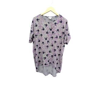 LulaRoe Irma Disney Minnie Mouse Print Tunic Oversized Grey Gray Aztec XS
